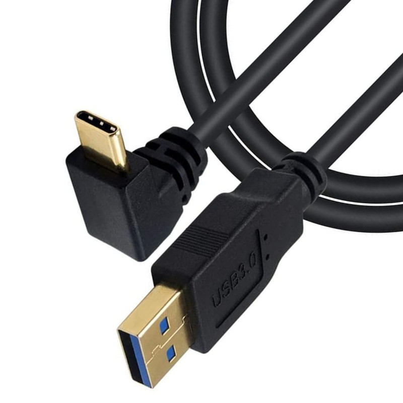 USB C Male to USB3.0 Male Cable 1M/3.3FT, 90 Degree UP/Down Angled Type c to …