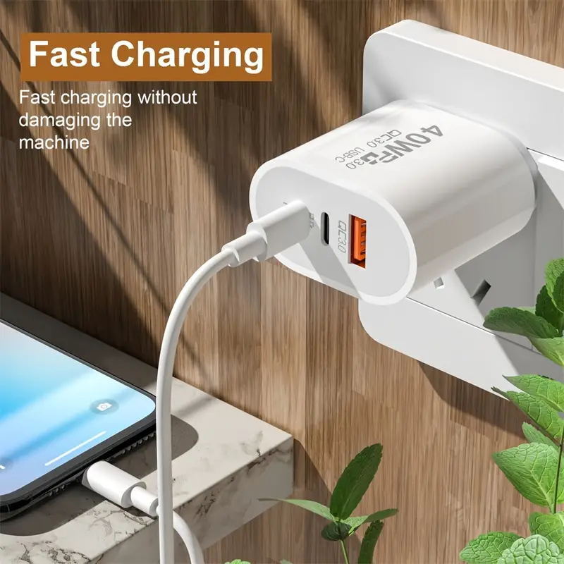 For iPhone 16 15 13 12 40W Fast Charger Block USB Type C Wall Power Adapter lot gallery