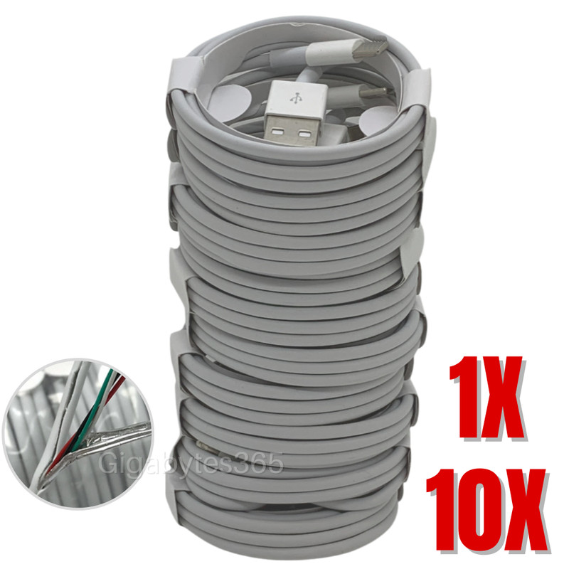 1/10 PACK Lot For iPhone 7 8 11 12 13 14 USB Data Fast Charger Cable Cord 3/6FT