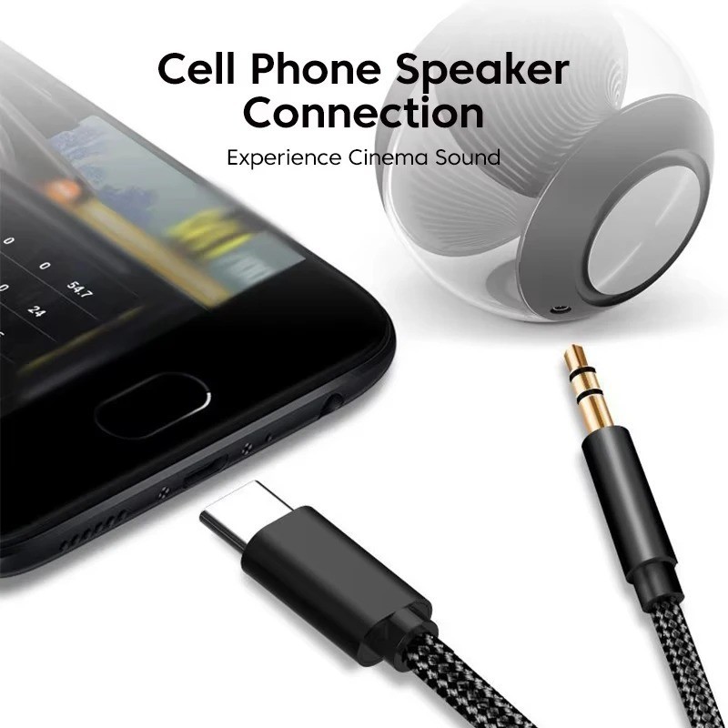 TypeC to Aux Cable USB Type-C Male To 3.5mm Cord Car AUX Music Audio Adapter LOT gallery