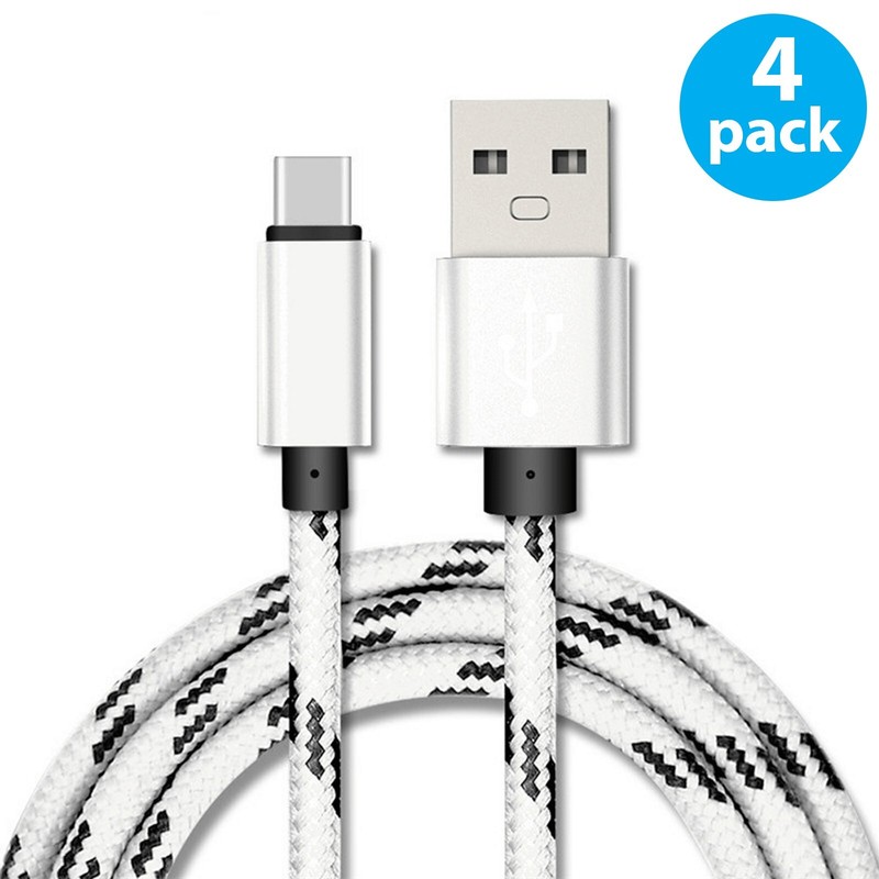 4x Braided USB C Type-C Fast Charging Data SYNC Charger Cable Cord 3/6/10FT Lot