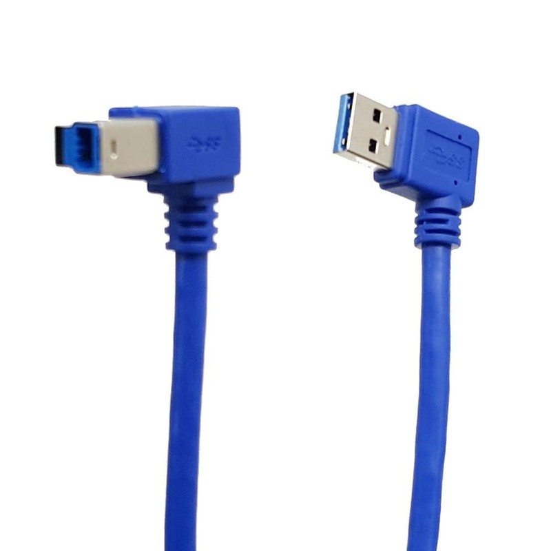 2 PCS 1ft USB 3.0 A Male 90 Degree Left Angle To B Left Angle Printer Cable gallery