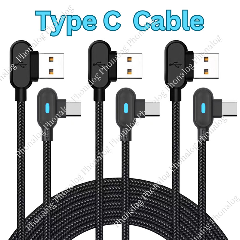 3/6Ft 90 Degree Right Angle USB C Fast Charger Cable Lot Type C For Samsung LG