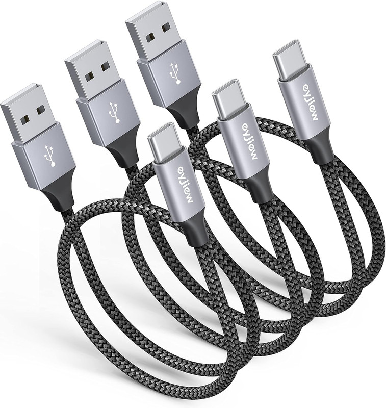 Short USB C Cable 1.5FT [3Pack], 3A Fast Charging 18 Inch USB a to Type C Charge