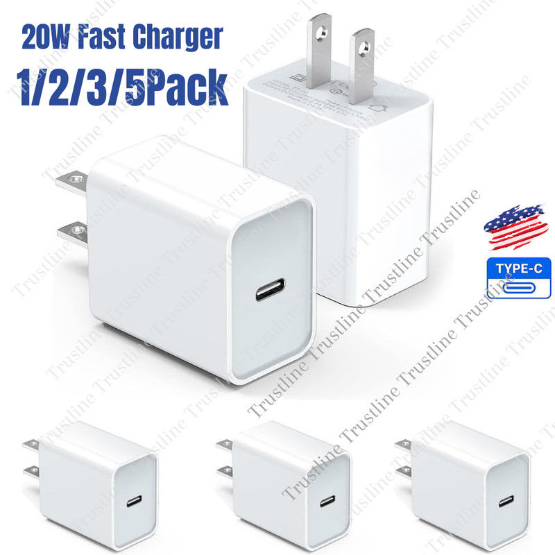1-5X 20W Type USB-C Fast Charger Adapter PD Block For iPhone 15 14 13 12 11 Lot