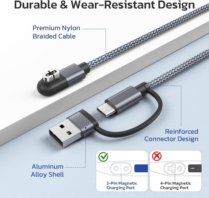2-in-1 USB C Charging Cable for Shokz 4FT 2-Pack,AfterShokz Headphone Charger... gallery