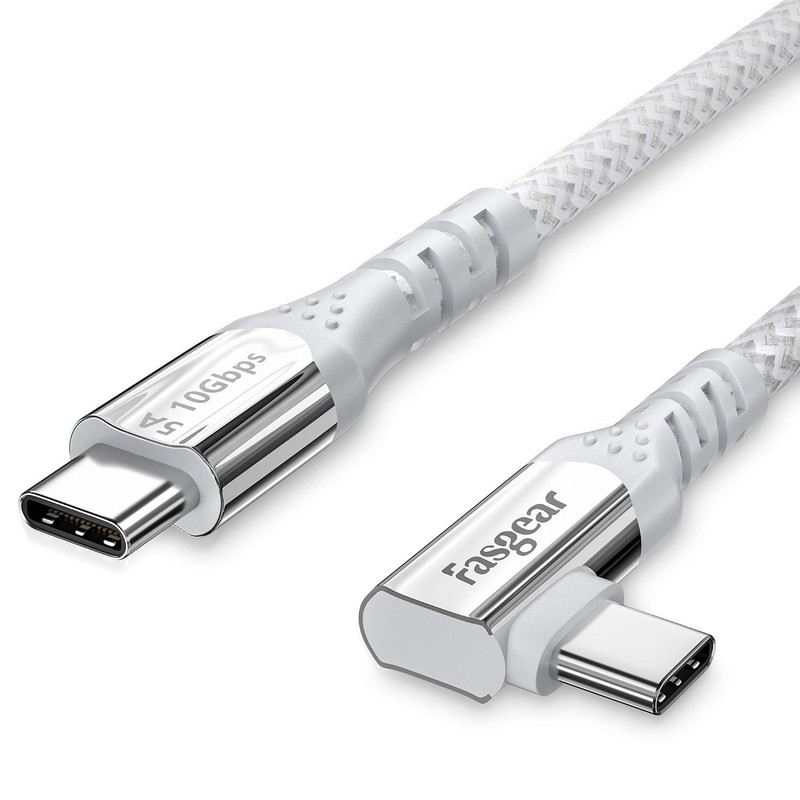 100W USB C to USB C 90 Degree Cable 10ft - Fast Charging & 10Gbps Data Transfer gallery