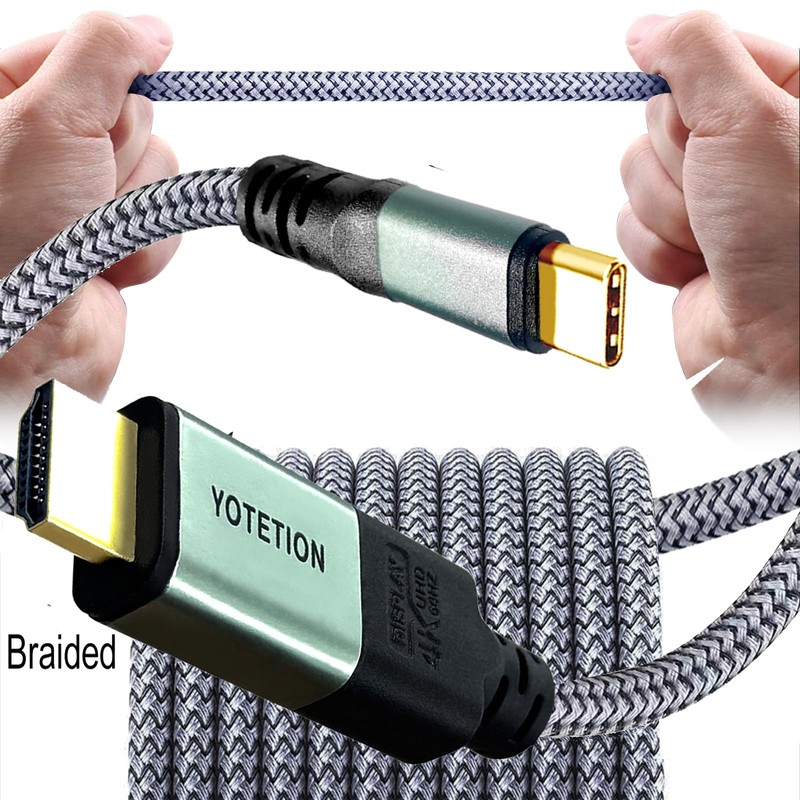 YOTETION 25FT USB-C to HDMI-A Braided Cable, 4K@60Hz, Suitable for Home Offic... gallery