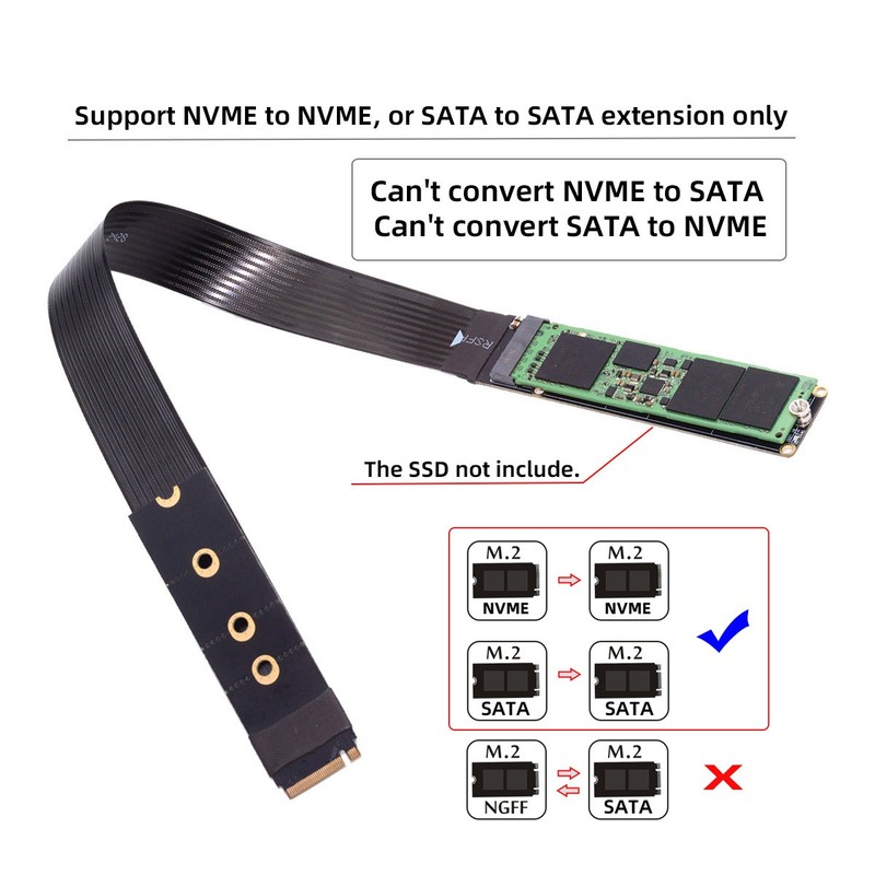Chenayng M-Key NVME Male PCI-E 4.0 to PCI Extension Cable 30cm for Mainboard SSD gallery