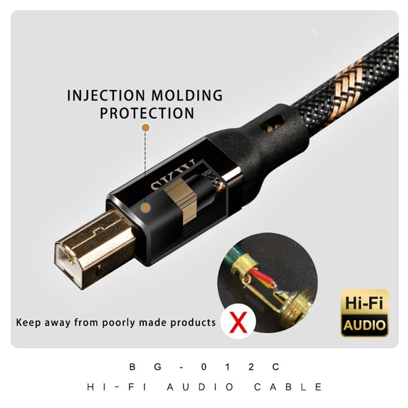 Audiophiles USB Printer Cable Type C 4.9ft gallery