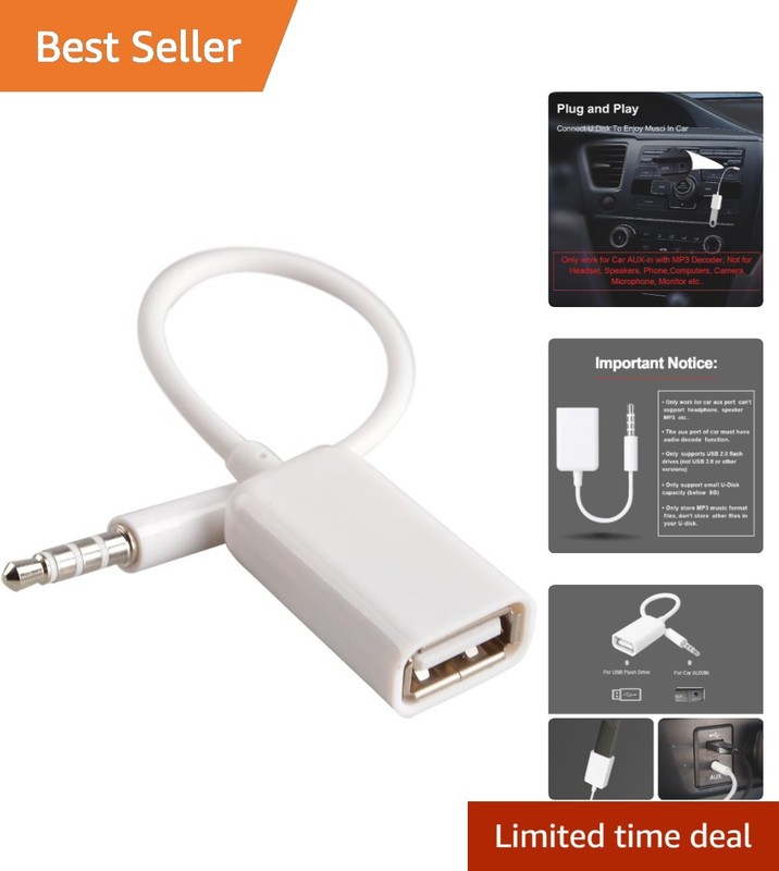 AUX to USB Adapter – Exclusive 3.5mm to USB 2.0 for Car Audio with MP3 Decoder