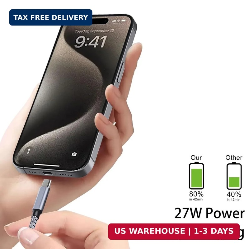 15FT USB C to USB C Cable 100W Type C Fast Charging Long Braided Charger Cord gallery