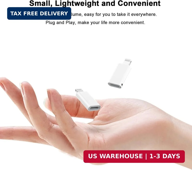 2Pack Lightning Male to USB C Female Charging Adapter,[MFi Certified] Type C Cha gallery