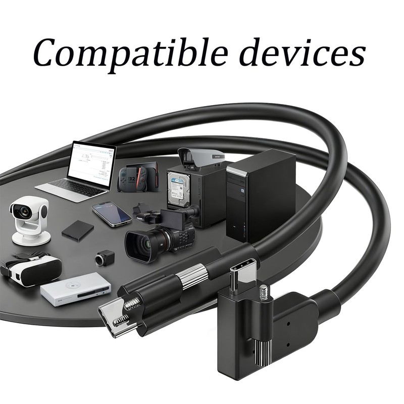 3Ft USB4 Cable Screw-Lock Right 80Gbps 240W 8K For Thunderbolt 4/3 USB C Cord gallery
