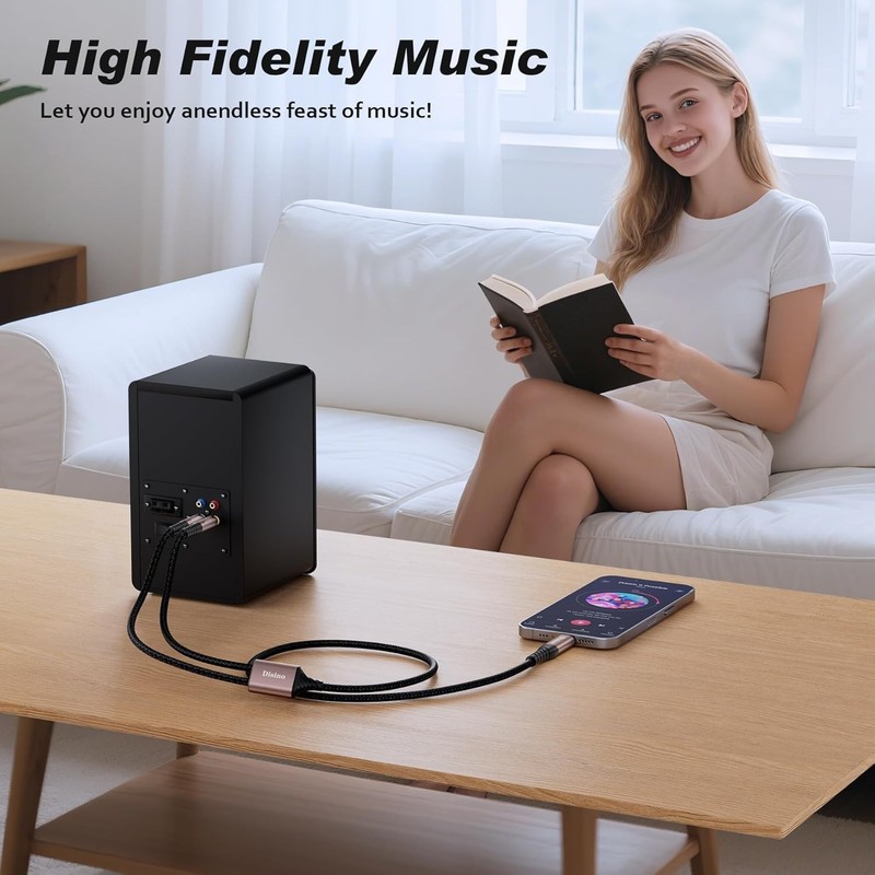 3.3ft USB C to RCA Audio Cable – Plug & Play, Tangle-Free Convenience gallery