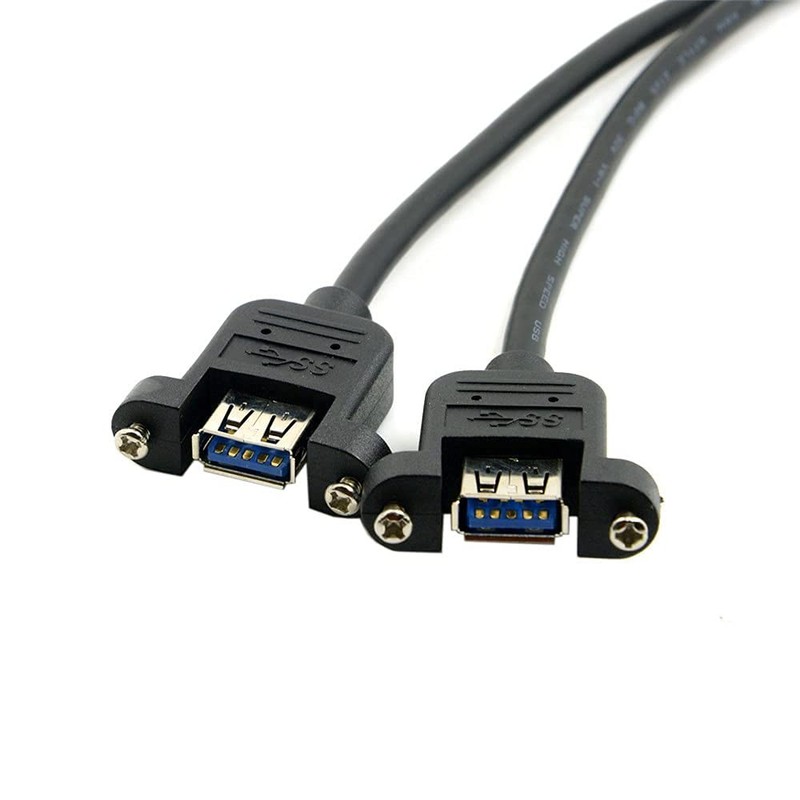 USB 3.0 Dual Ports A Female Screw Mount Type Motherboard 20pin Header Cable gallery