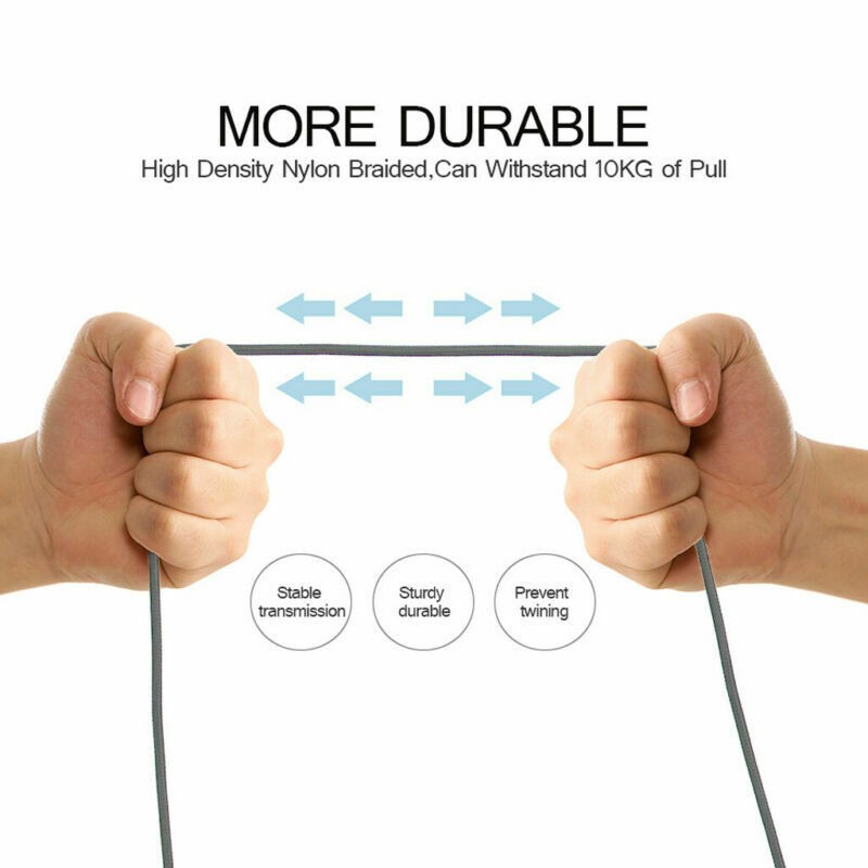 1/2/3M Nylon USB to Fast Charger Cable for Apple iPhone 14 13 12 11 Pro Max iPad gallery