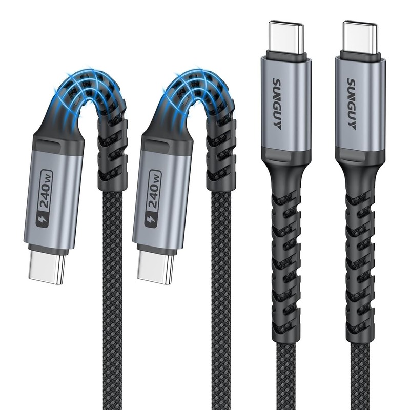 USB C to USB C Cable 3FT, [2-Pack] 240W Braided USBC to USBC Fast Charging Cable