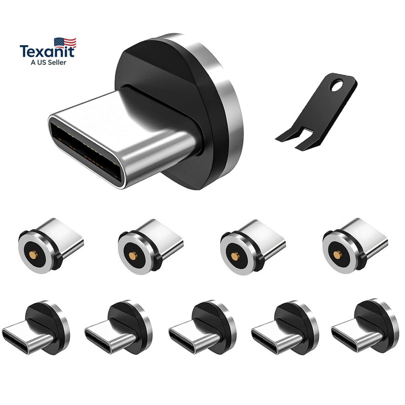 Magnetic Type C Tips with 1-Pin - 10Pcs Connector Tips Head without Charging Cor gallery