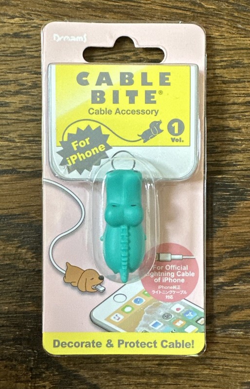 NEW Cable Bite For Official Lightning Cable iPhone Green Alligator Crocodile NWT