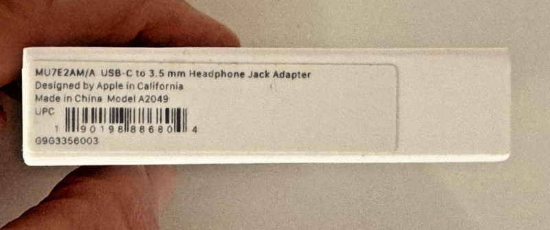 New Genuine Apple USB-C to Headphone Jack Adapter - 3.5 mm - A2049 GENUINE gallery