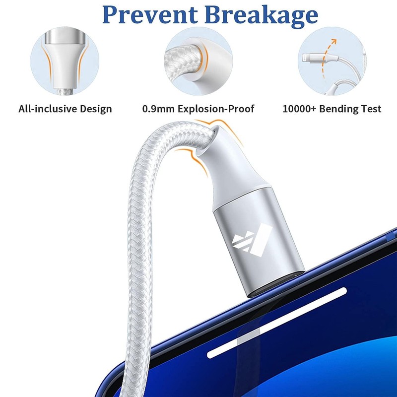 2Pack Short USB C toCable 1ft, PD USB C to iPhone Charger Cable MFi Certified, N gallery