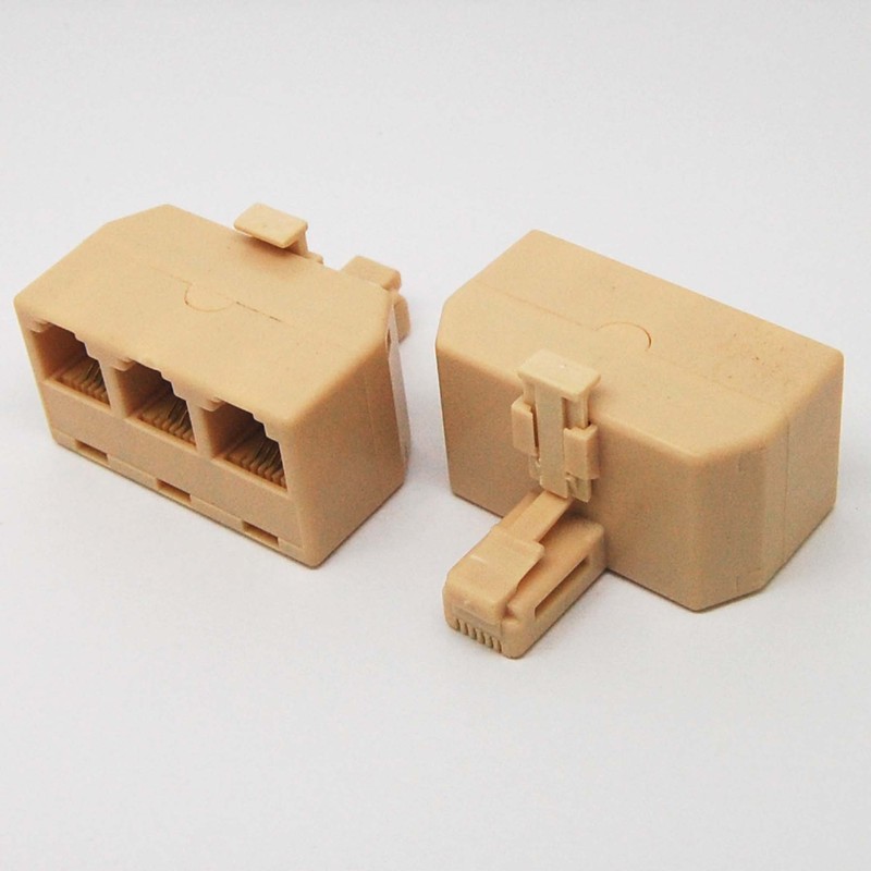 RJ11 Splitter 1 Male to 3 Female Adapter Divider Telephone Phone Fax