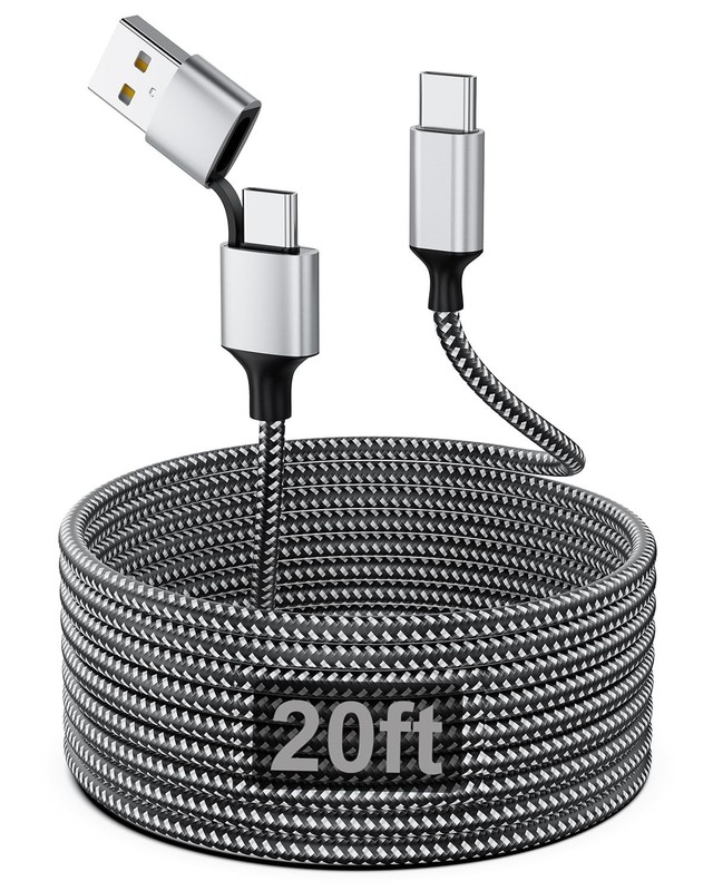 20FT 60W USB C Charging Cable – Extra Long Fast Charge Cord with USB-C & USB-…