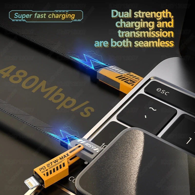 4 in 1 USB C Fast Charging Cable 65W USB A to USB C Data Sync Charger Cord gallery
