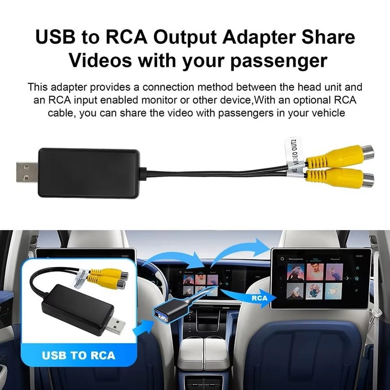 USB to CVBS Video Output Adapter 2 RCA Cable DC 5V Fits Android TV Player Box gallery
