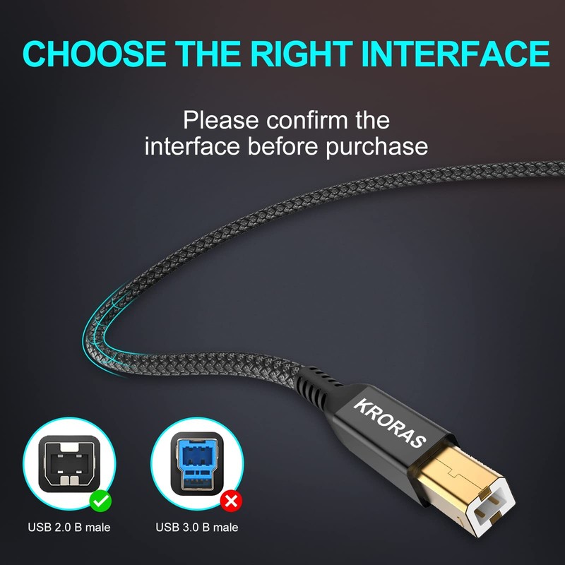 USB 2.0 Printer Cable 25 feet, USB Type A Male to B Male Scanner Cord High Sp... gallery
