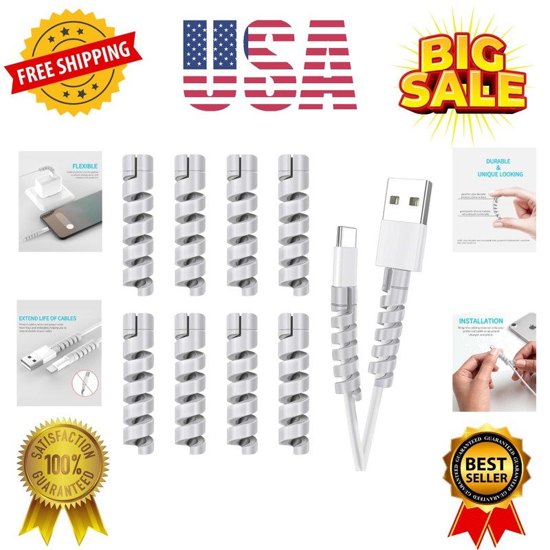 Cable Protector for Phone Pad Notebook Silicone Cord Protector 8 PCS Charger …
