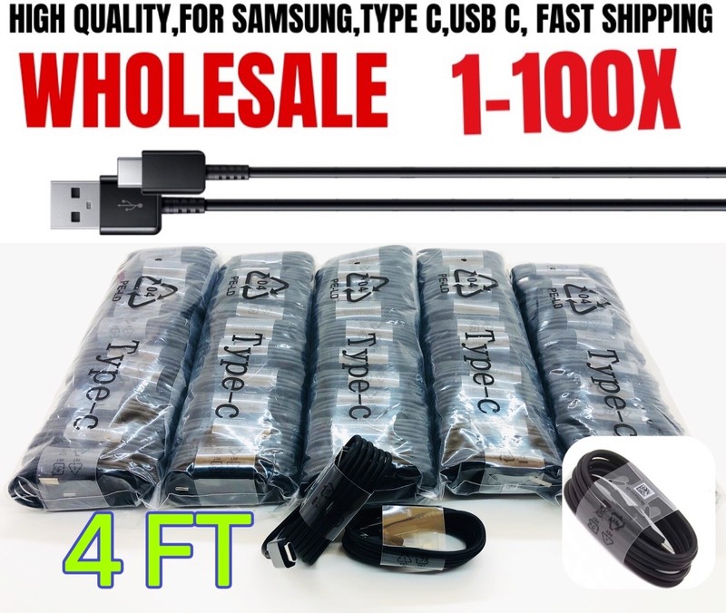 100X Wholesale Bulk Type C Charger Cable USB C Fast Charging Cord For Samsung LG