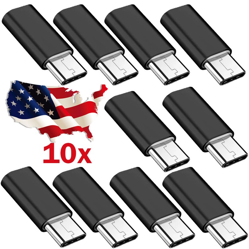 10X USB Type-C Male Connector to Micro USB 3.1 Female Converter USB-C Adapter