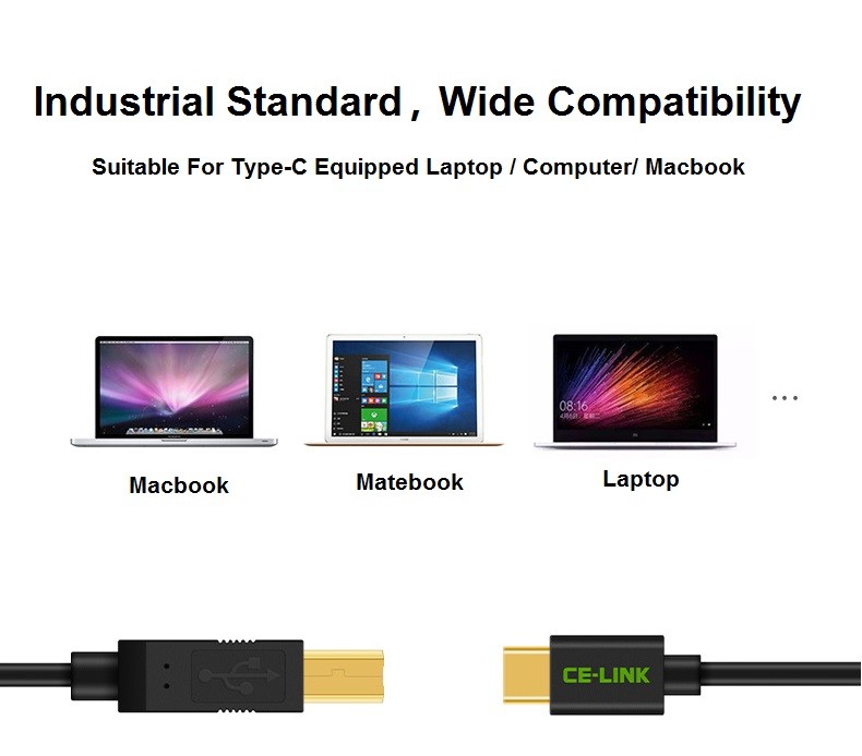 Type-C to USB 2.0 Type-B M/M Printer Cable Cord Lead For Samsung Galaxy Book 12” gallery