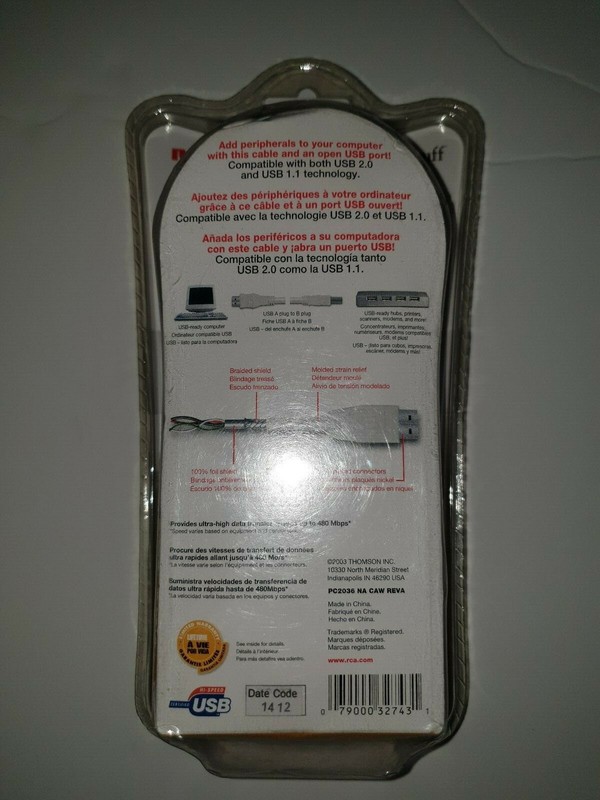 RCA 3-PACK 6 Ft / 2M USB Data Charging Cables 2.0 AND 1.1 Compatible gallery