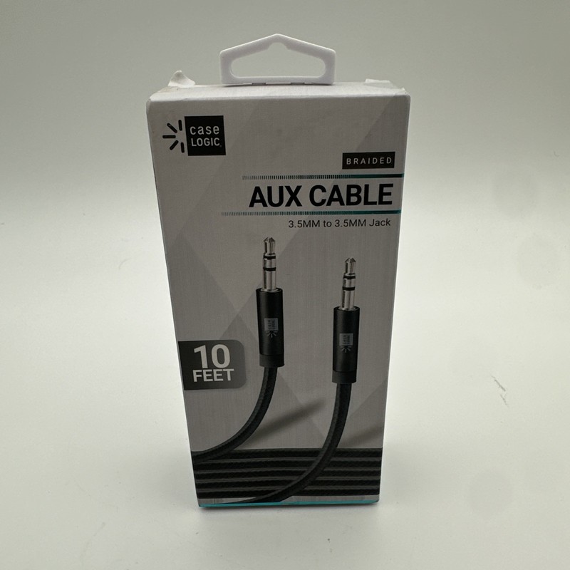 Case Logic Universal 10FT AUX Cable Premium Braided Cable 3.5mm - Black gallery
