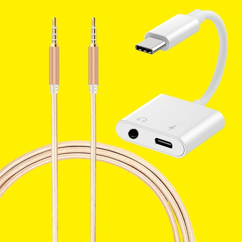 2in1 Type C to 3.5mm Audio Aux Cable Male to Male Cable for OnePlus 10 Pro 5G US