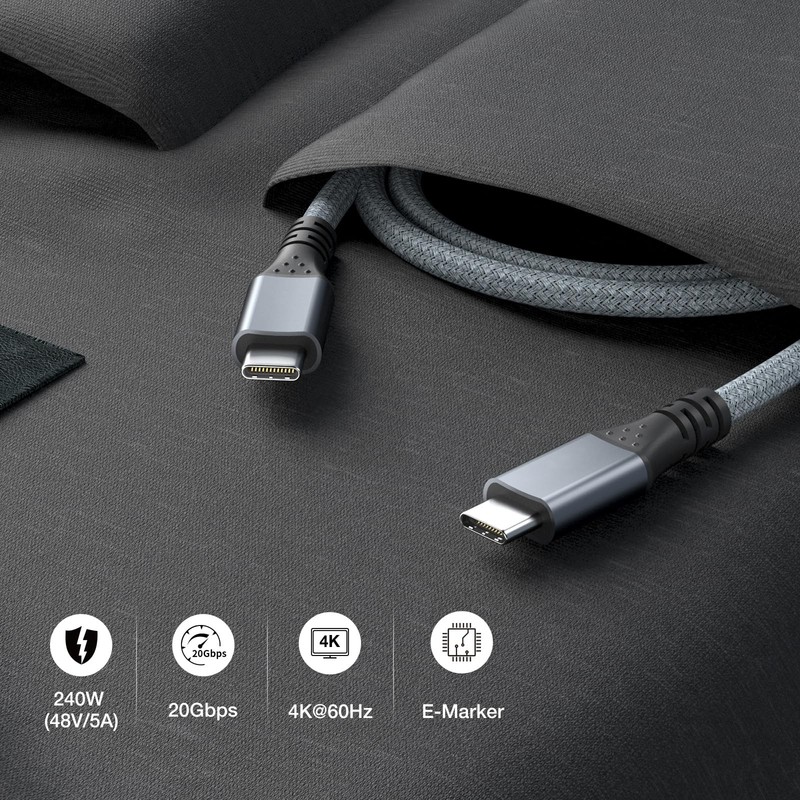 UseBean USB C Cable 15 ft 2Pack, 240W USB C to USB C 3.2 Gen 2 Cable, Type C ... gallery