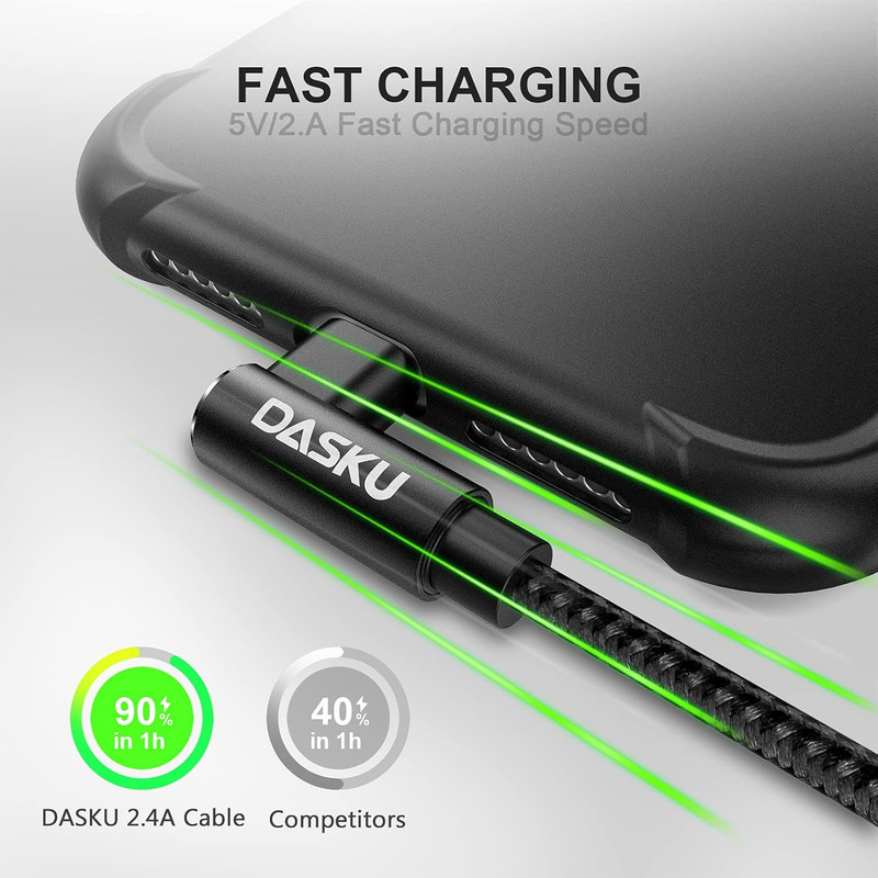 Short Iphone Charger 1FT 2Pack [Mfi Certified] 12 Inch 90 Degree Lightning gallery