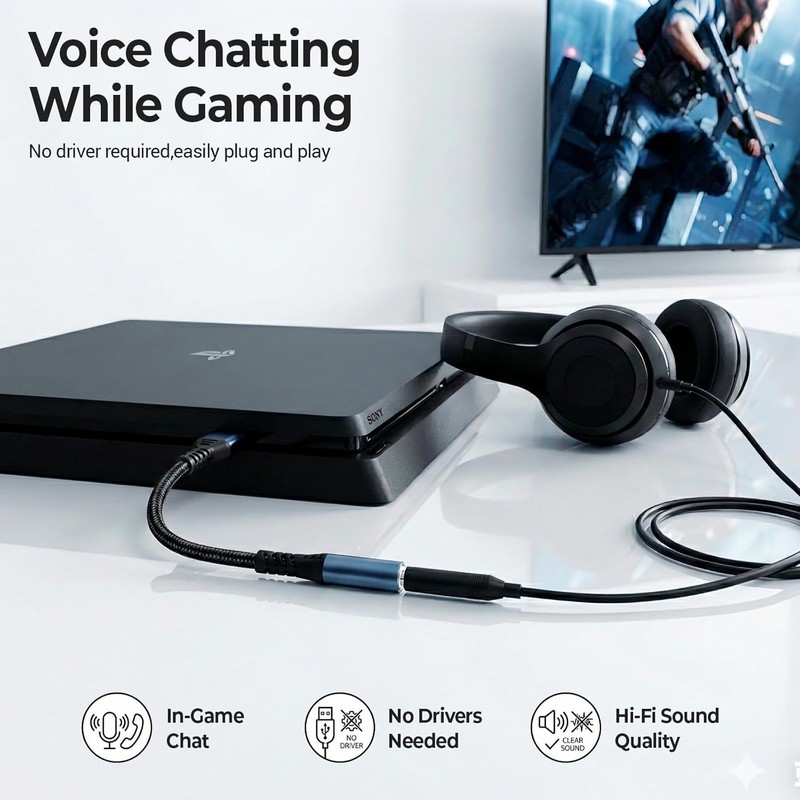 External Sound Card Adapter with Hi-Fi Sound & Mic Functionality, 3.5mm gallery