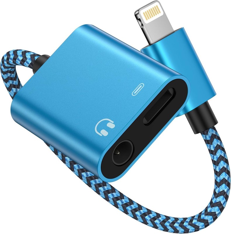iPhone Headphone Adapter 2-in-1 MFi Splitter Charger Dongle Audio iPad