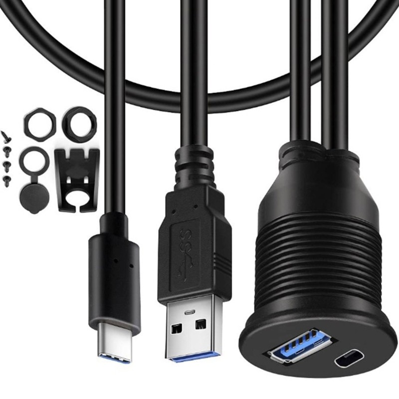 Outdoor Use Waterproof USB3.0 Type C Automotive Extension Cable for Dashboards gallery