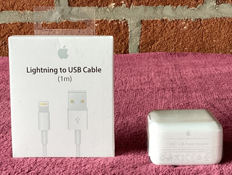 NIP Lot of Two (2) Original Apple Lightning to USB Cable (1m) and Power Adapter