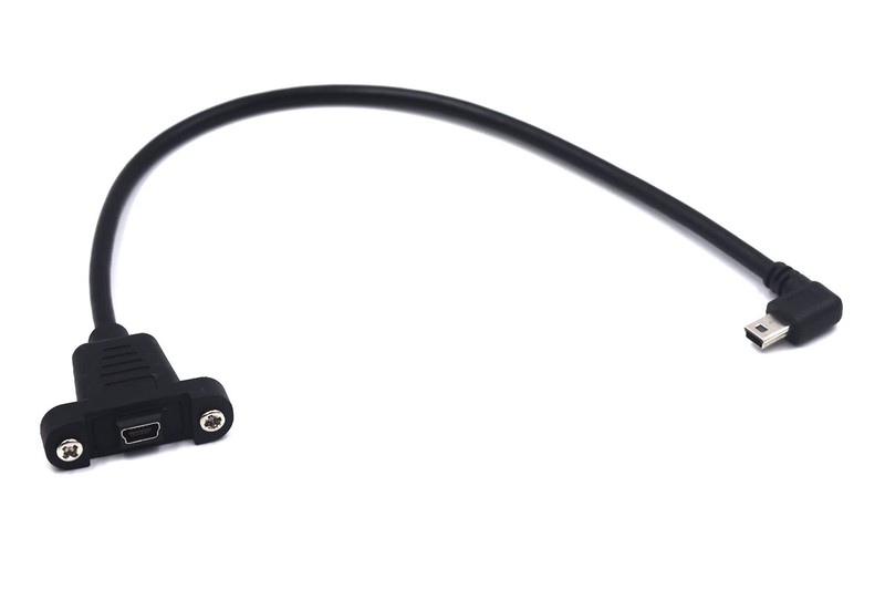 0.3 Meter Mini USB 5 Pin Extension Cable, Right Angle Mini USB Male to Female...