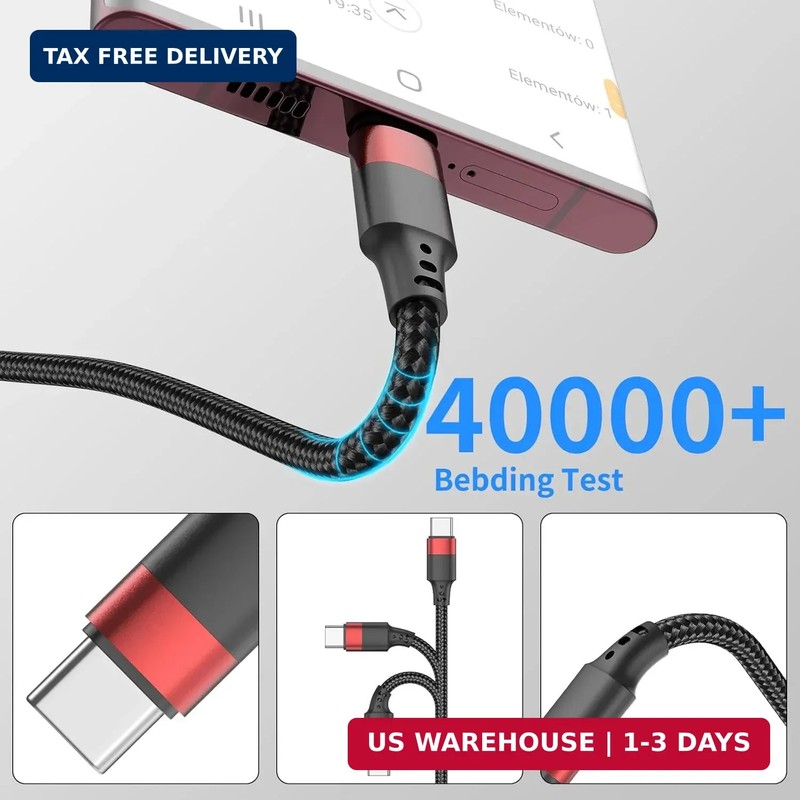 6 inch Short USB C Cable, 0.5ft 3 Pack USB A to USB C Cable Nylon Braided Short gallery