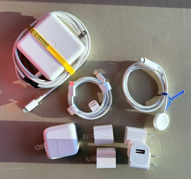Apple Charger & Cable Bundle USB-C MacBook Adapter Watch Charger Lightning Cable