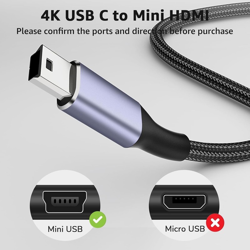 USB C to Mini USB Cable1FT3FT6FT, [Aluminum Shell, Braided] Durable Mini-B 5-Pin gallery