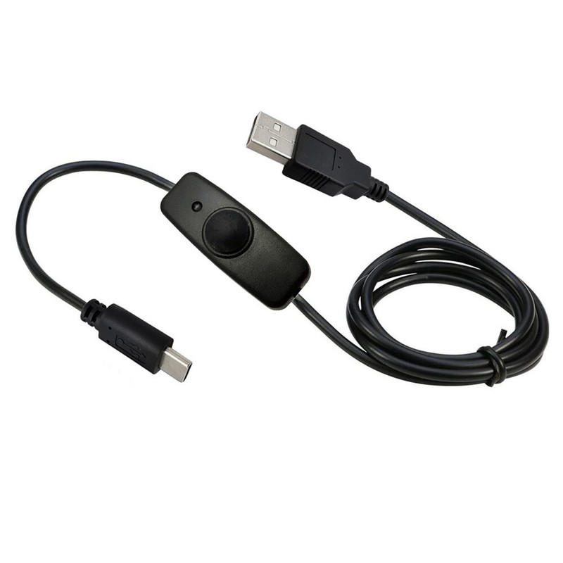 USB Charging Switch Cable USB A to USB Type C with 318 ON/Off Switch 1.2m & LED