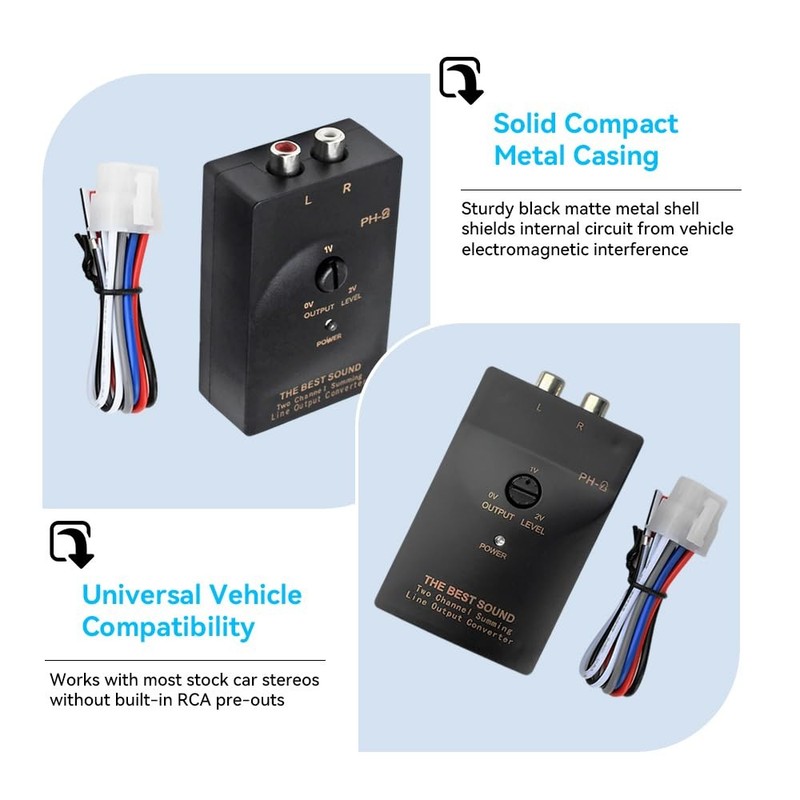 Car Audio Speaker Wire Car Stereo Hight to Low RCA Line Output Converter with... gallery